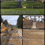 Sunken outdoor badminton court